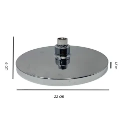 SOFFIONE PER DOCCIA BAGNO ROTONDO 22 CM IN ABS DOCCETTA CROMATO ATTACCO 1/2" 79371