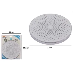 SOFFIONE PER DOCCIA BAGNO ROTONDO 22 CM IN ABS DOCCETTA CROMATO ATTACCO 1/2