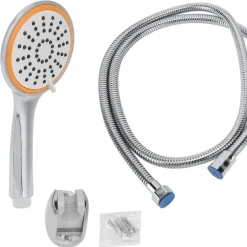 SOFFIONEE DOCCIA UNIVERSALE ANTICALCARE CON 3 FUNZIONI FISSAGGIO A PARETE MURO