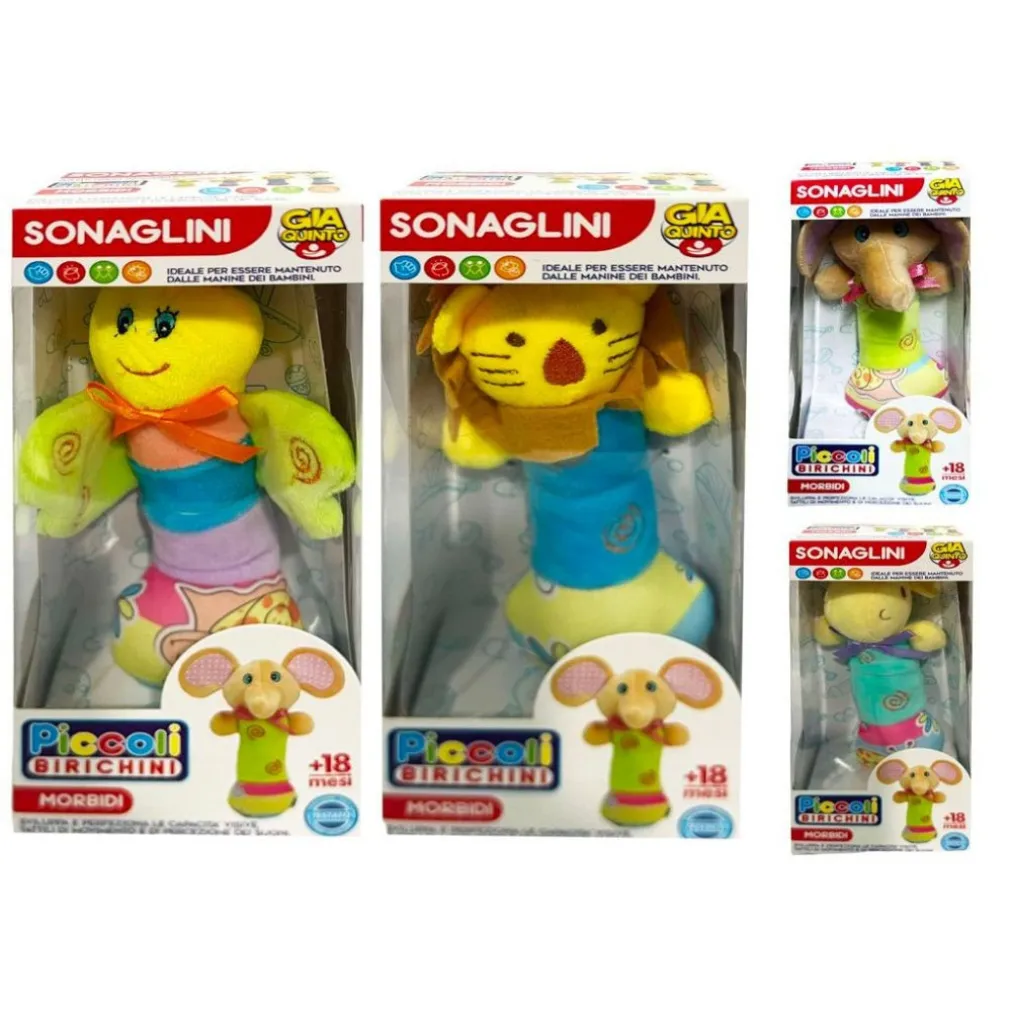SONAGLINI MORBIDI E SOFFICI COLORATI GIOCATTOLO PER NEONATI PRIMA INFANZIA 18+
