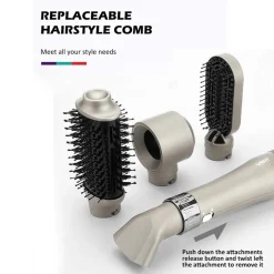 SPAZZOLA ASCIUGACAPELLI AD ARIA CALDA 4 IN 1 MULTIFUNZIONALE 3 TEMPERATURE V-493