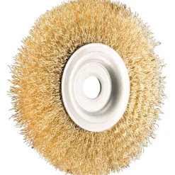 SPAZZOLA CIRCOLARE 4'' DISCO FILI ACCIAIO 100MM PER SMERIGLIATRICE MOLA DA BANCO