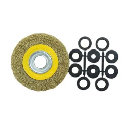 SPAZZOLA CIRCOLARE DISCO FILI ACCIAIO 150 MM 6'' PER SMERIGLIATRICE MOLA DA BANCO