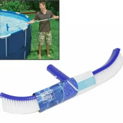 SPAZZOLA CURVA ANGOLARE PER PULIZIA ANGOLI FONDO E PARETI PISCINA SPAZZOLONE 40