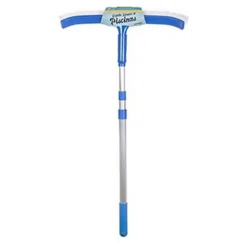 SPAZZOLA CURVA PER PULIZIA FONDO PARETE PISCINA CON ASTA REGOLABILE 158X46CM 020059