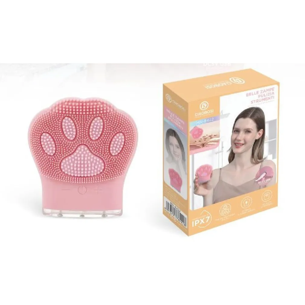 SPAZZOLA FORMA ZAMPA PULIZIA VISO ELETTRICA FACCIALE DETERGENTE MASSAGGIO MX-8422