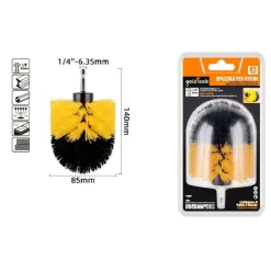 SPAZZOLA IN NYLON 85 MM ATTACCO 1/4" ROTANTE TRAPANO ELETTRICO PER PULIZIA 57238