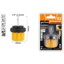 SPAZZOLA IN NYLON 50 MM ATTACCO 1/4" ROTANTE TRAPANO ELETTRICO PER PULIZIA 57237