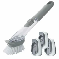 SPAZZOLA LAVAPIATTI 3IN1 CON SERBATOIO EROGATORE DOSATORE SAPONE PULIZIA CUCINA