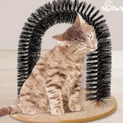 SPAZZOLA MASSAGGIATORE PER GATTI ARCO ARCHETTO PER GATTI CON BASE TIRAGRAFFI