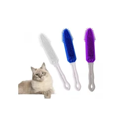SPAZZOLA PER CANI E GATTI SILICONE 27CM 3 COLORI SCIOGLINODI CURA ANIMALI PELO