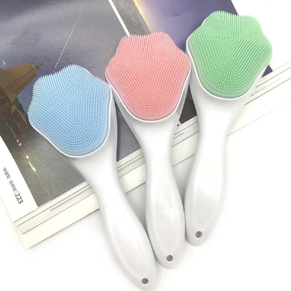 SPAZZOLA PER LAVAGGIO VISO IN SILICONE PULIZIA PROFONDA MANUALE MASSAGGIO FACCIALE