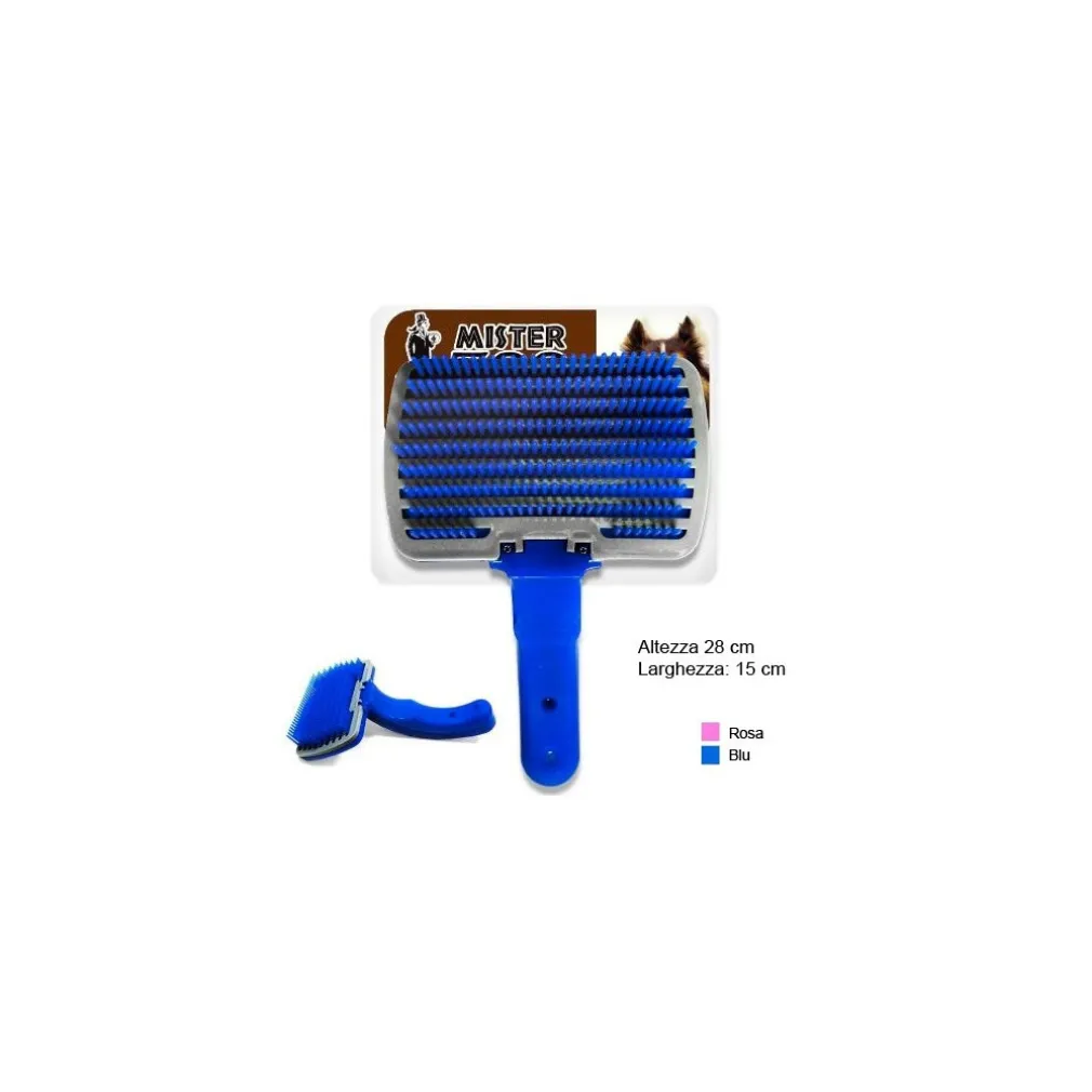 SPAZZOLA PETTINE PER CANI GATTI ANIMALI CON TASTO ESPULSIONE PELI COLORE BLU