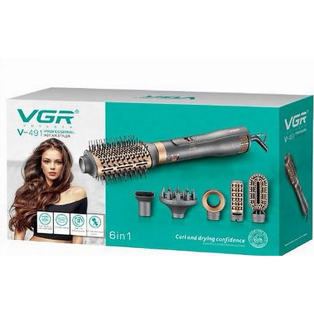 SPAZZOLA PIASTRA ASCIUGACAPELLI AD ARIA CALDA 6IN1 V-491 STYLER MULTIFUNZIONALE