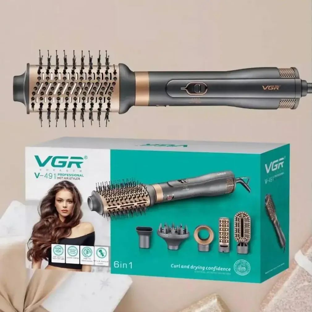 SPAZZOLA PIASTRA ASCIUGACAPELLI AD ARIA CALDA 6IN1 V-491 STYLER MULTIFUNZIONALE