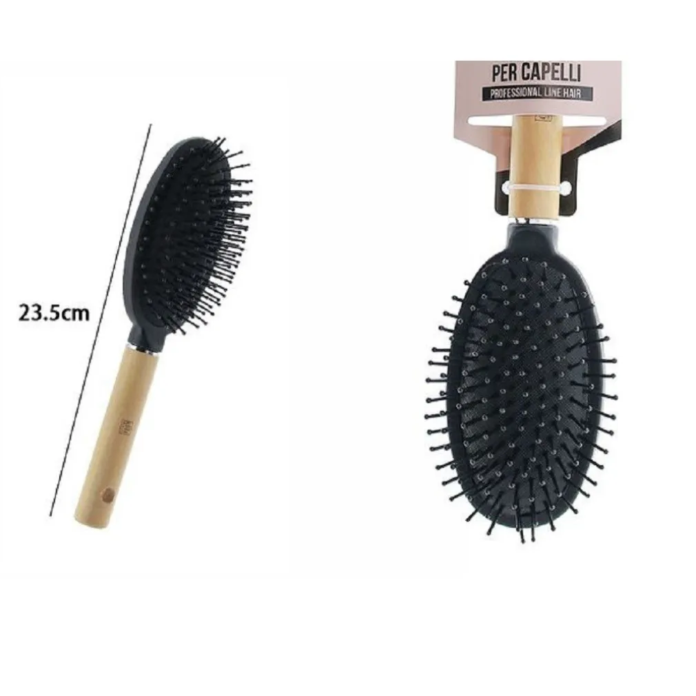 SPAZZOLA PNEUMATICA CON MANICO LEGNO ACCONCIATURA CAPELLI PROFESSIONALE 23,5 CM