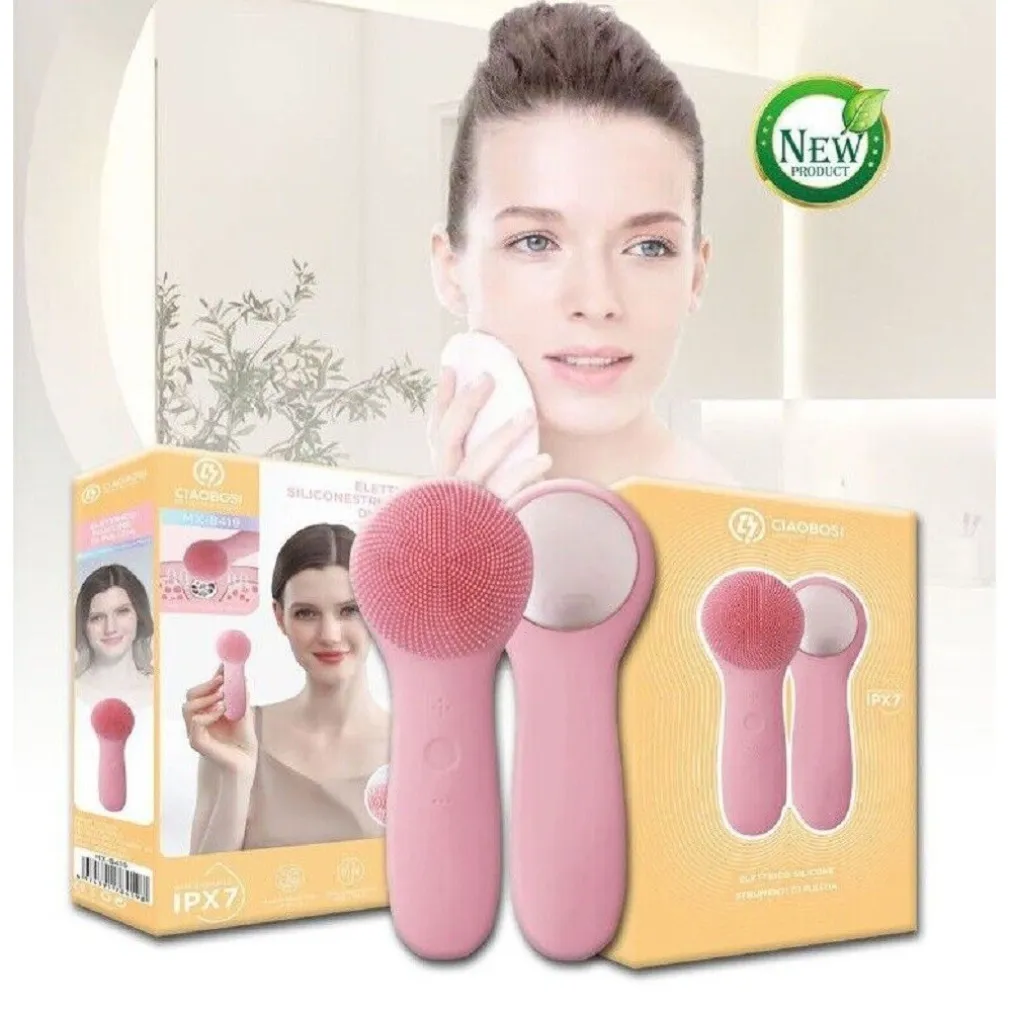 SPAZZOLA PULIZIA VISO ELETTRICA FACCIALE DETERGENTE MASSAGGIO SILICONE MX-8419