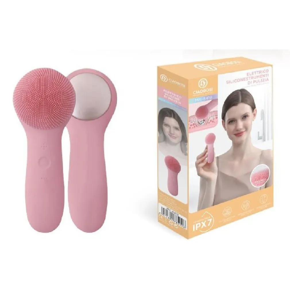 SPAZZOLA PULIZIA VISO ELETTRICA FACCIALE DETERGENTE MASSAGGIO SILICONE MX-8419