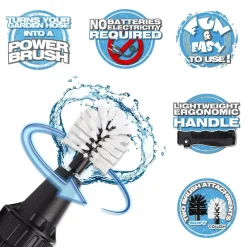 SPAZZOLA ROTANTE ACQUA PULISCI MOTO AUTO BICICLETTA LAVAGGIO CERCHIONI BRUSHHERO