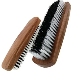 SPAZZOLA SETOLE PER PULIZIA LUCIDATURA SCARPE CON MANICO IN LEGNO