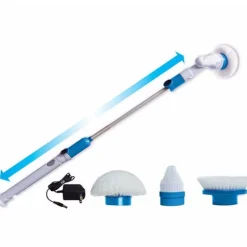 SPAZZOLONE SPAZZOLA ROTANTE CORDLESS RICARICABILE PER PULIZIA PIASTRELLE BAGNO