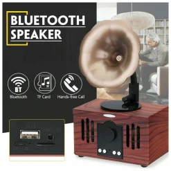 SPEAKER CASSA BLUETOOTH AS80 GRAMMOFONO VINTAGE STYLE AUX MICROSD