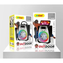 SPEAKER PORTATILE KARAOKE ALTOPARLANTE BLUETOOTH WIRELESS MICROFONO LED Q-YX606