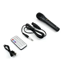 SPEAKER PORTATILE KARAOKE ALTOPARLANTE BLUETOOTH WIRELESS MICROFONO LED Q-YX606