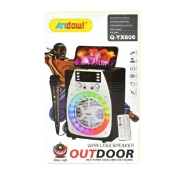 SPEAKER PORTATILE KARAOKE ALTOPARLANTE BLUETOOTH WIRELESS MICROFONO LED Q-YX606