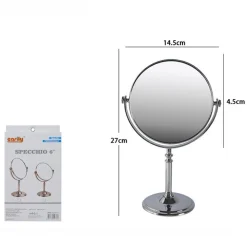 SPECCHIO 6" DA TAVOLO MAKE UP TRUCCO ACCESSORIO APPOGGIO BAGNO DONNA 27 CM 52771