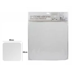 SPECCHIO ADESIVO FORMA QUADRATA ADESIVA MURALE ARREDAMENTO CASA 40 X 40 CM