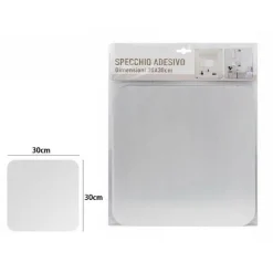 SPECCHIO ADESIVO FORMA QUADRATA ADESIVA MURALE ARREDAMENTO CASA 30 X 30 CM