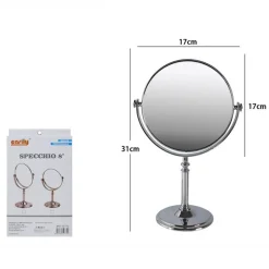 SPECCHIO DA TAVOLO 8" GIREVOLE MAKE UP TRUCCO ACCESSORIO BAGNO DONNA 31CM 52772