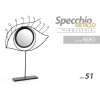 SPECCHIO DA TAVOLO 51CM OCCHIO NERO BAGNO BEAUTY TRUCCO METALLO DECORATIVO 782275