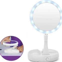 SPECCHIO DA TAVOLO ZOOM 3X CON SUPPORTO + ROTAZIONE 360 GRADI DONNE BELLEZZA