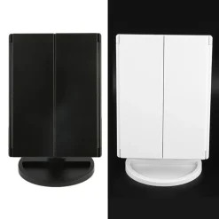 SPECCHIO DA TRUCCO ILLUMINATO 22 LED PORTATILE 4 SPECCHI MAKE UP 1X 2X 3X 180°