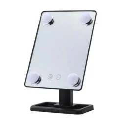 SPECCHIO DA TRUCCO ILLUMINATO 4 LUCI A LED PORTATILE TRUCCO BELLEZZA DA TAVOLO