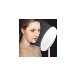 SPECCHIO PER IL TRUCCO ILLUMINATO A LED MAKEUP COSMETICO GIREVOLE LUCE AD ANELLO