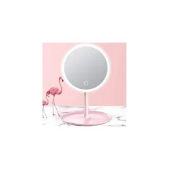 SPECCHIO PER IL TRUCCO ILLUMINATO A LED MAKEUP COSMETICO GIREVOLE LUCE AD ANELLO