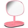 SPECCHIO TRUCCO DA TAVOLO 19.5CM ARREDO BAGNO CASA CON VASSOIO MAKEUP ROSA 69948