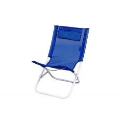 SPIAGGINA CON CUSCINO PER TESTIERA BLU TEXTILENE 57X47X95CM PIEGHEVOLE PORTATILE 281032