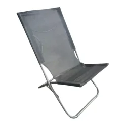 SPIAGGINA IN TEXTILENE GRIGIA PIEGHEVOLE SEDIA PER MARE CAMPEGGIO 57X47X72CM 281052