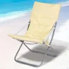 SPIAGGINA SEDIA CANAPONE IN ACCIAIO TESSUTO IMBOTTITO PIEGHEVOLE RELAX BEIGE
