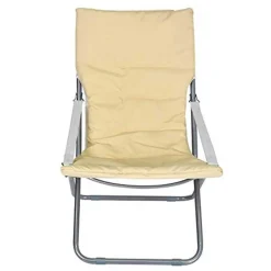 SPIAGGINA SEDIA CANAPONE IN ACCIAIO TESSUTO IMBOTTITO PIEGHEVOLE RELAX BEIGE