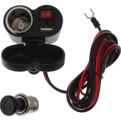 SPINA ACCENDINO CARICABATTERIA PER MOTO CELLULARE PORTE USB ACCENDISIGARI Q-A47