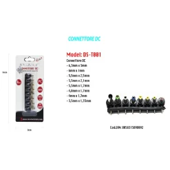SPINA CONNETTORE DC ALIMENTATORE NOTEBOOK LAPTOP UNIVERSALE 8 PZ MAXTECH DS-T001