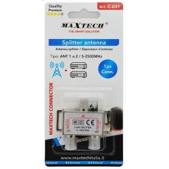 SPLITTER ANTENNA 2 VIE 5-2500MHZ CAVO SDOPPIATORE CONNETTORE SATELLITARE TV C-031