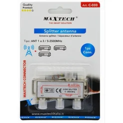 SPLITTER ANTENNA CAVO CONNETTORE ADATTATORE 3 VIE 5-2500MHZ SATELLITARE TV C-033