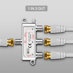 SPLITTER ANTENNA CAVO CONNETTORE ADATTATORE 3 VIE 5-2500MHZ SATELLITARE TV C-033