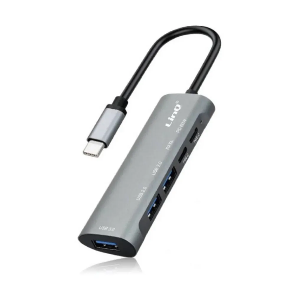 SPLITTER HUB TYPE-C TPC3050 10 GBPS RICARICA DATI RAPIDA 5IN1 USB 3.0 2.0 PD 60W
